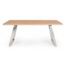 MIDEON modern étkezőasztal - 180cm - ezüst/fekete