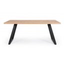 MIDEON modern étkezőasztal - 180cm - ezüst/fekete