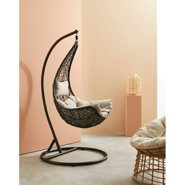 HONDURAS design függőfotel - fekete/szürke