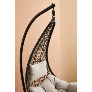 HONDURAS design függőfotel - fekete/szürke