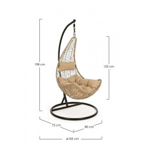 HONDURAS design függőfotel - fekete/beige