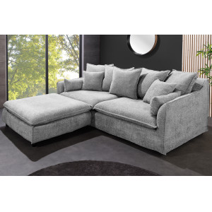 HEAVEN modern 3 személyes kanapé - szürke bouclé INVICTA