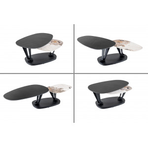 MOVEMENT exkluzív kerámia dohányzóasztal - fekete/beige