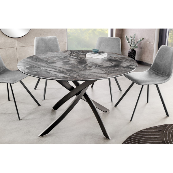 ALPINE kerek kerámia étkezőasztal - 120cm - szürke