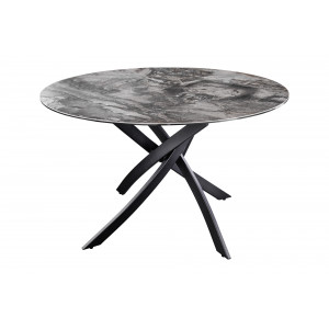 ALPINE kerek kerámia étkezőasztal - 120cm - szürke