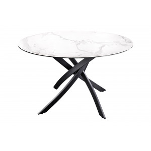 ALPINE kerek kerámia étkezőasztal - 120cm - fehér