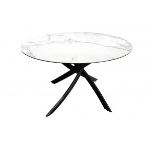 ALPINE kerek kerámia étkezőasztal - 120cm - fehér