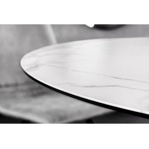 ALPINE kerek kerámia étkezőasztal - 120cm - fehér INVICTA