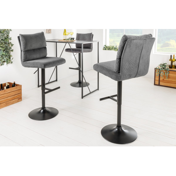 COMFORT modern kordbársony bárszék - szürke