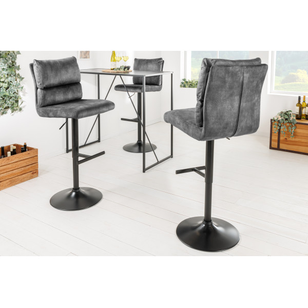 COMFORT modern bársony bárszék - antracit COMFORT modern bársony bárszék - antracit