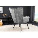 SCANDINAVIA design bársony fotel - szürke