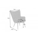 SCANDINAVIA design bársony fotel - szürke