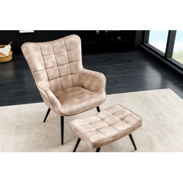 SCANDINAVIA design bársony fotel - beige SCANDINAVIA design bársony fotel - beige