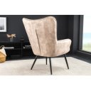 SCANDINAVIA design bársony fotel - beige