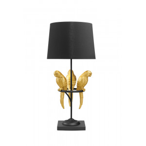 PARADISE modern papagájos asztali lámpa 75 cm – fekete / arany INVICTA
