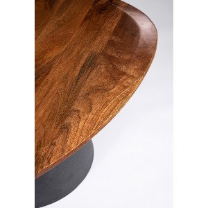 NOVELLA kerek mangófa dohányzóasztal - 86cm - fekete BIZZOTTO