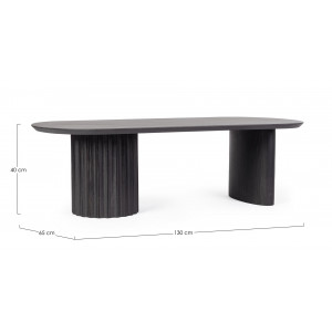 ORISSA BLACK mangófa dohányzóasztal - 130cm