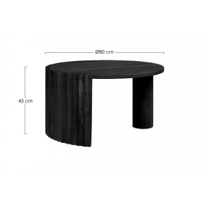 ORISSA BLACK mangófa dohányzóasztal - 80cm