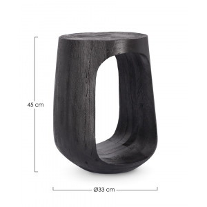 ZEN-II BLACK mangófa lerakóasztal - 33cm