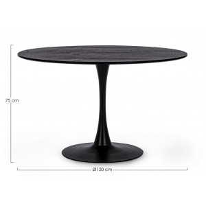 MONTISON kerek étkezőasztal - 120cm - fekete
