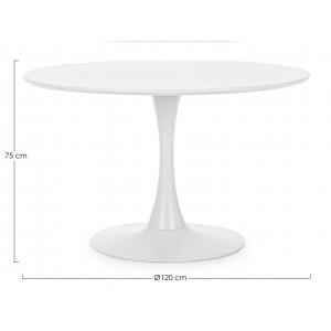 MONTISON kerek étkezőasztal - 120cm - fehér
