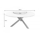 SPIN kerek kerámia étkezőasztal - 150cm - fehér