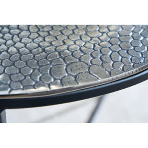 NILOTIC design fém dohányzóasztal szett- ezüst