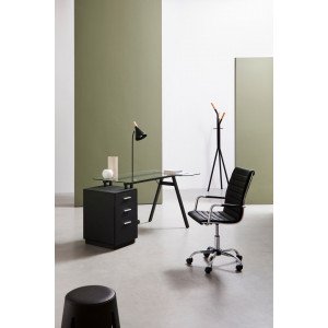 SALERNO modern íróasztal - 150cm - fekete BIZZOTTO