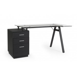 SALERNO modern íróasztal - 150cm - fekete BIZZOTTO
