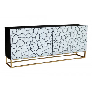 VULCANO modern mangófa komód- 177cm - fehér