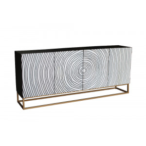 ZEN CIRCLE modern mangófa komód- 177cm - fehér