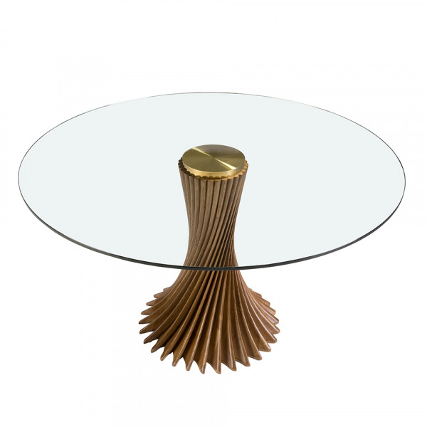 MONZON prémium kerek étkezőasztal - dió - 130cm