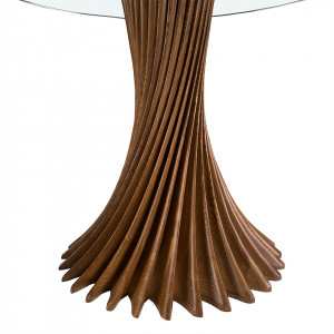 MONZON prémium kerek étkezőasztal - dió - 130cm