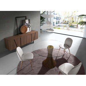 MONZON prémium kerek étkezőasztal - dió - 130cm
