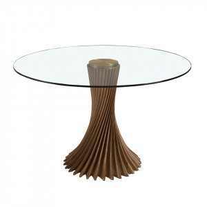 MONZON prémium kerek étkezőasztal - dió - 130cm