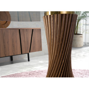 MONZON prémium kerek étkezőasztal - dió - 130cm
