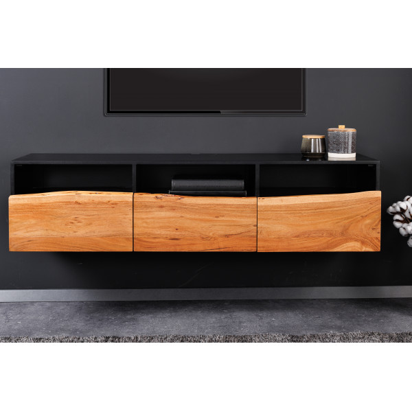 ORGANIC ARTWORK tömör akác fali TV-szekrény - 140cm