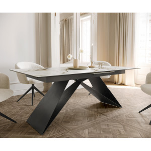 MEMENTO prémium kerámia étkezőasztal - 180-220cm - calacatta
