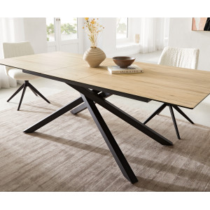 HERMES prémium kerámia étkezőasztal - 180-220cm - tölgy