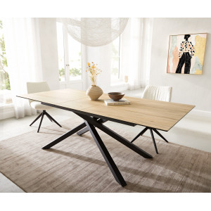 HERMES prémium kerámia étkezőasztal - 180-220cm - tölgy