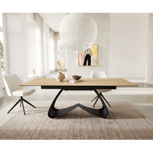 HELIOS prémium kerámia étkezőasztal - 180-220cm - tölgy