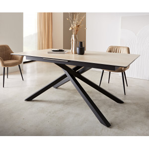 TIVOLI prémium kerámia étkezőasztal - 180-220cm - travertin