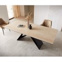 TIBUR prémium kerámia étkezőasztal - 180-220cm - travertin