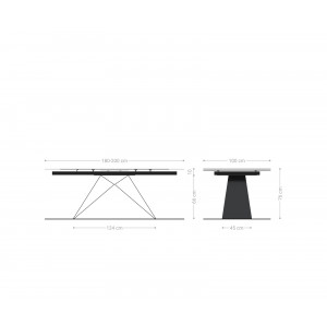 TIBUR prémium kerámia étkezőasztal - 180-220cm - travertin