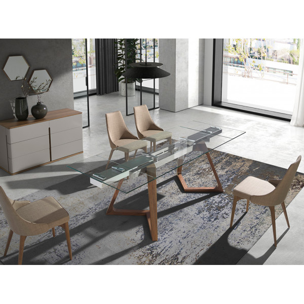 FONDON design bővíthető üveg étkezőasztal - 160-240cm
