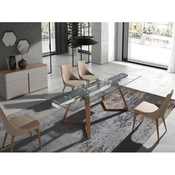 FONDON design bővíthető üveg étkezőasztal - 160-240cm FONDON design bővíthető üveg étkezőasztal - 160-240cm