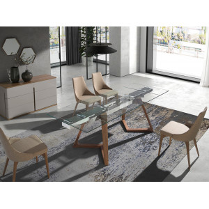 FONDON design bővíthető üveg étkezőasztal - 160-240cm ANGEL CERDA