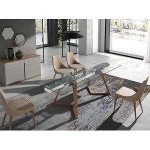 FONDON design bővíthető üveg étkezőasztal - 160-240cm ANGEL CERDA