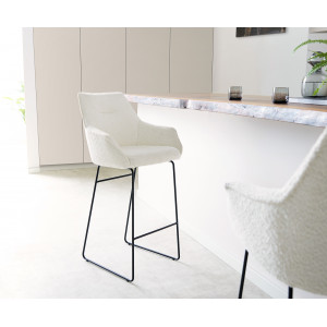 GEMINI prémium bárszék - fehér bouclé DELIFE