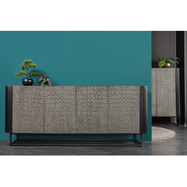 NILOTIC modern mangófa komód - 177cm - szürke